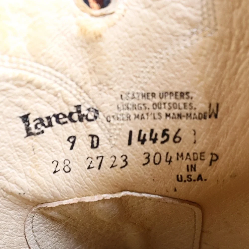 Laredo Vintage 90s Western Boots Mens 9 D Chocolate Brown Leather 2723 NIB